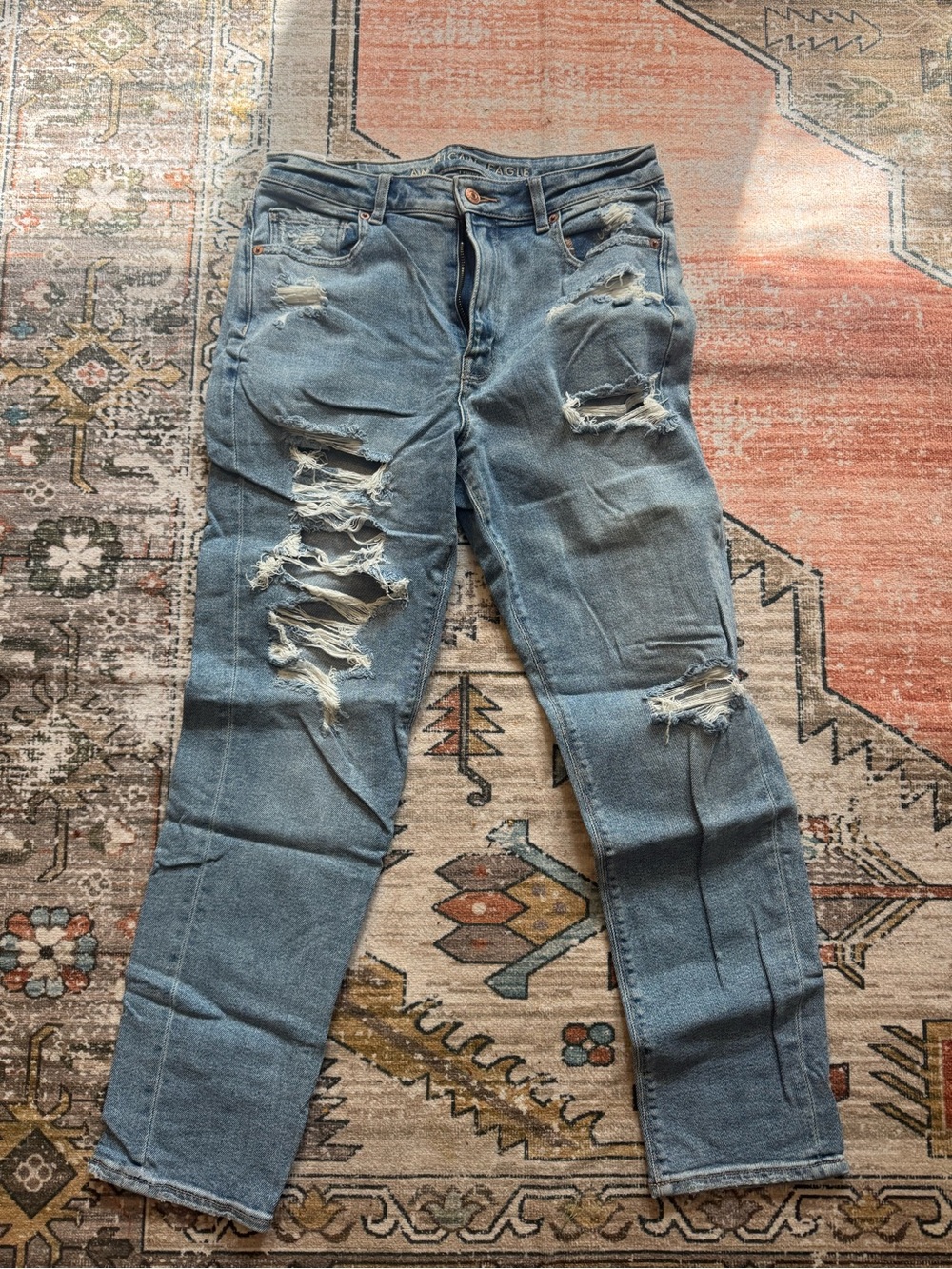 American Eagle Distressed Mom Jeans